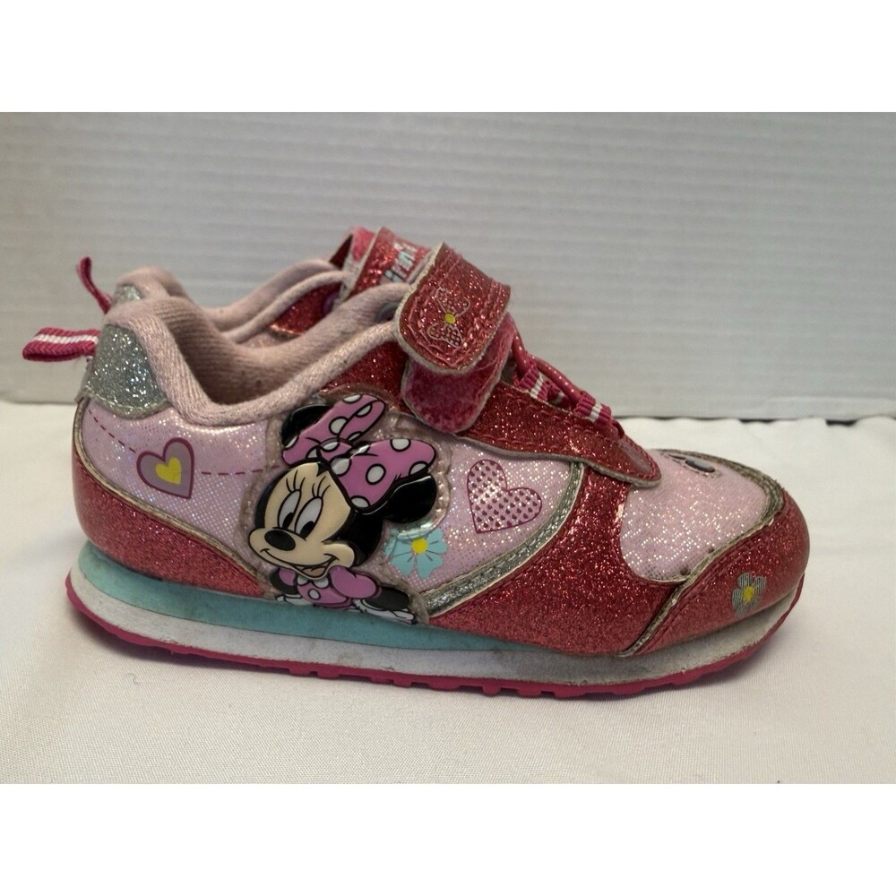 Toddler Girls Disney Minnie Mouse Sneakers Size 9 Hook & Loop